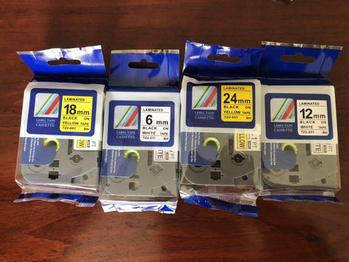 Compatible Brother P-touch TZe Label Tape | Multi-Size 6mm-24mm Factory Bulk Price